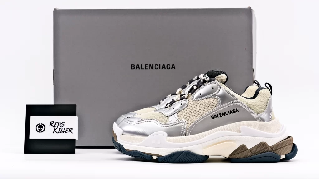 Balenciaga Triple s Beige Silver Replica