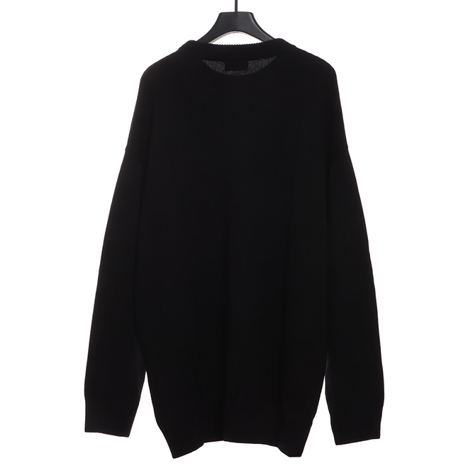 Double-loop cashmere-blend knitted crew neck sweater Replica