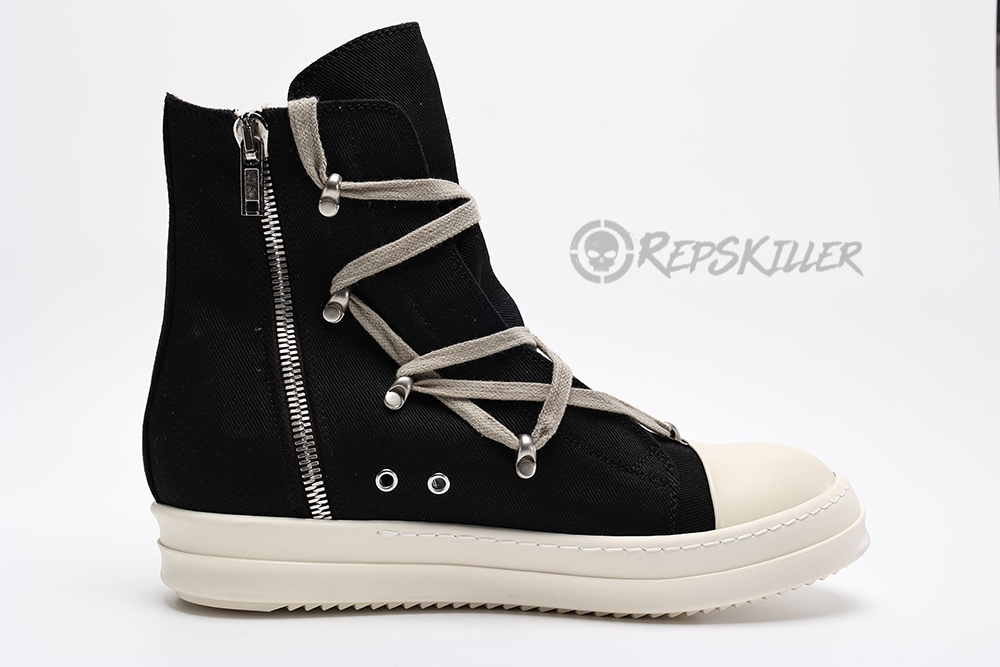 Rick Owens Wmns DRKSHDW Strobe Cotton Denim Hexa High 'Black Milk'Replica