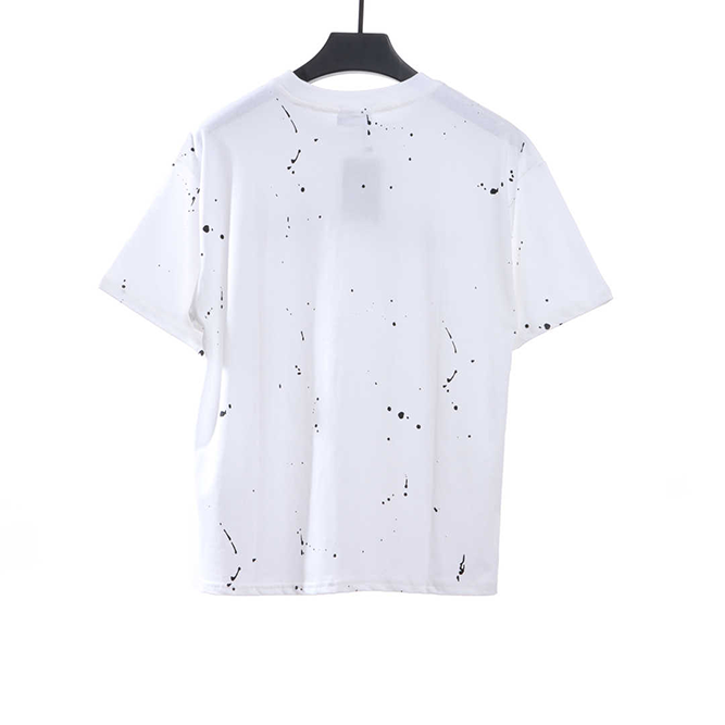 Splash Ink Letter Print Destroyed Short Sleeve